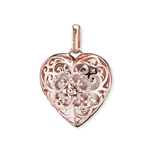 Preisvergleich Produktbild Engelsrufer Anhänger mit weißem Klangherz 66 weißen Zirkonia 925er-Sterlingsilber rosévergoldet Größe 29 mm