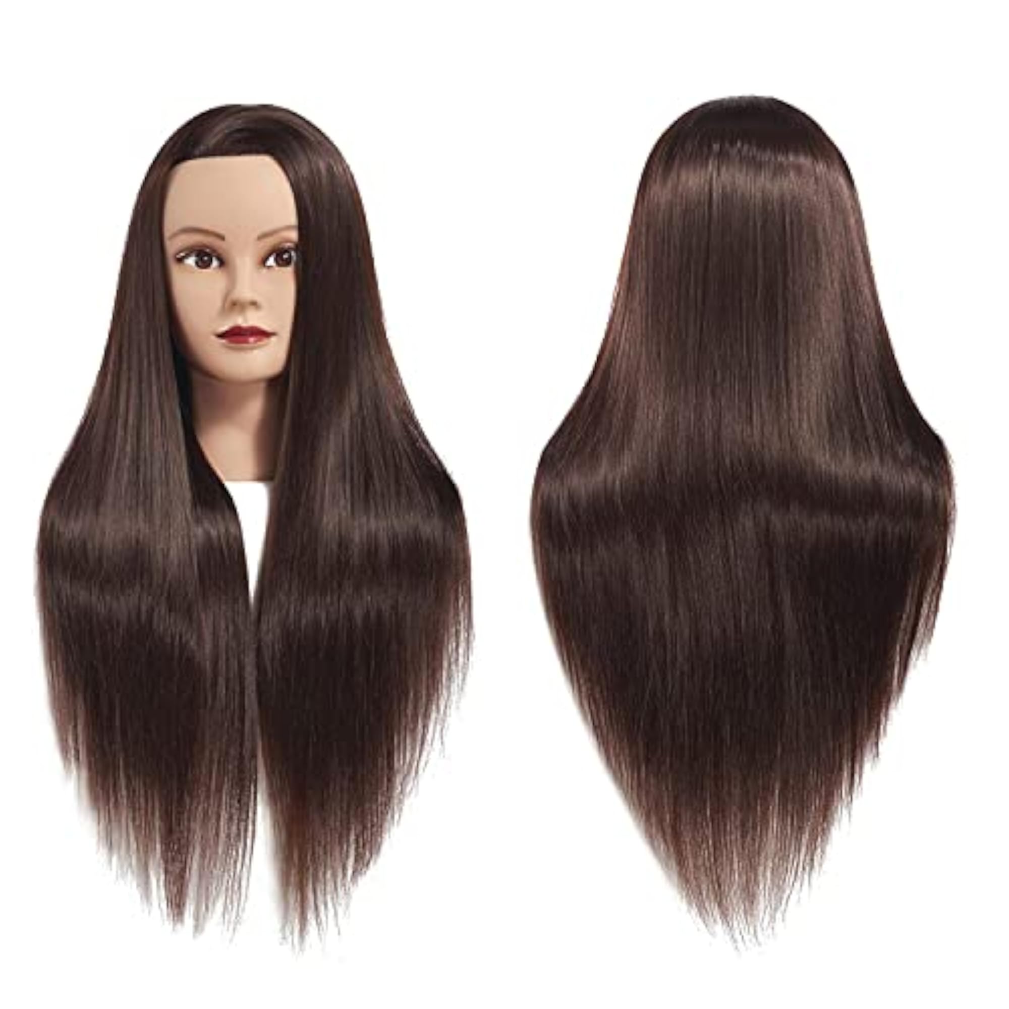Mixed Hair 26-28'' Mannequin Head Synthetic Fiber Styling Training Head