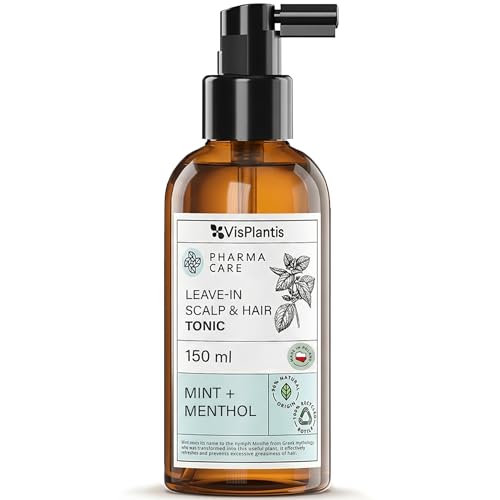 Vis Plantis Leave-in Scalp Tonic with Mint & Menthol - 150 ml Sebum Control Lotion for Oily Hair & Roots - Oily Scalp Moisturiser, Soothing & Cooling Hair Tonic - Nourishing Greasy Hair Care Treatment