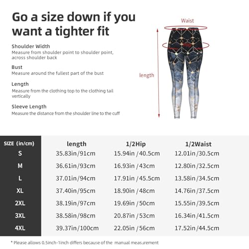 Leggings con bolsillos y estampado geométrico de hexágonos azules 5