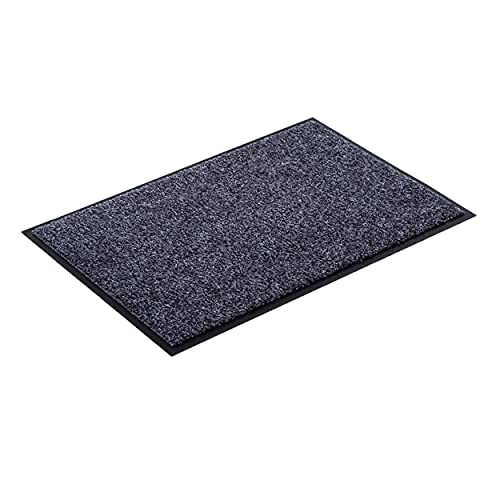 Astra Hochwertige Schmutzfangmatte - Fussmatte innen - bei 30° C waschbare Fußmatte - Rutschfester Läufer - Schuhablage Flur - Küche - blaugrau 60x90 cm
