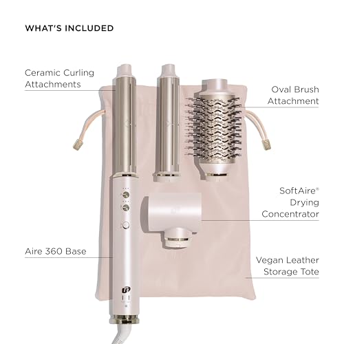 Image of Aire 360 Ceramic Dual Voltage Air Styler Blowout Kit with Curling Attachments, Oval Brush & Drying Concentrator | Fast, Healthy Blowouts and Long-Lasting Curls | for All Hair Types
