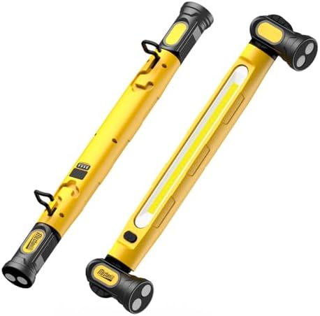 Werkstattlampe 3000LM mit 3 Farbtemperaturen,Arbeitsleuchte Led Akku mit Magnet & Haken, 5200mAh USB-C Schnellladung, IP54 Wasserdicht für Auto-Reparatur, Camping, Baustelle, Garag