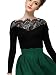 Choies Women Polyester Lace Long Sleeve Tight Black T-shirt