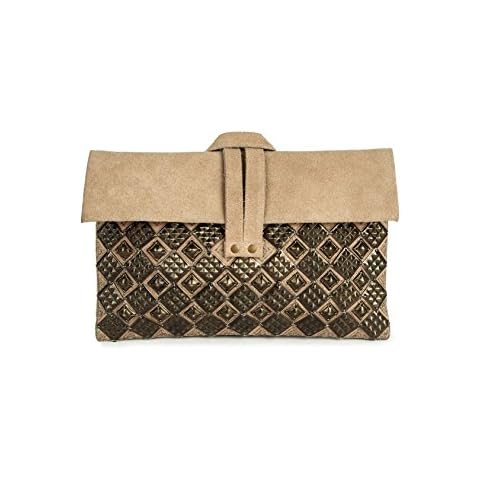 MyBatua Maria Suede Leather Hand Embroidered Wrist let Style Bag ACP-473 Cover