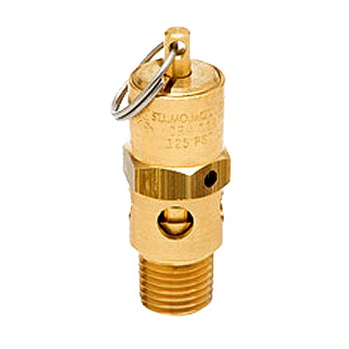 175 PSI Brass Safety Pressure Relief Valve (Pop-Off) - 1/8" NPT For Air Tanks & Compressors