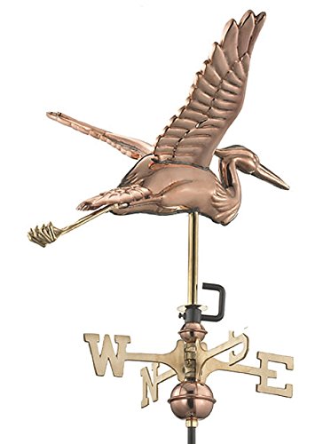 Good Directions 8805Pg Blue Heron Garden Weathervane, Polished Copper With Garden Pole #TOP5