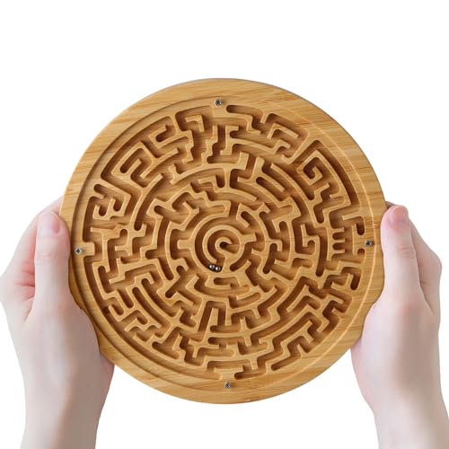 JESMAY Das Verrückte Labyrinth Murmel-Spiel,Holzspielzeug Montessori Spielzeug ab 1 Jahr,Escape Room Spiel,Geduldspiele Für Kinder,Knobelspiele Für Erwachsene