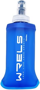 WRELS TPU Soft Flask Lightweight Portable Reusable Water Bottle,BPA Free Collapsible Flask for Hydration Pack in Running Hiking Cycling and Marathon