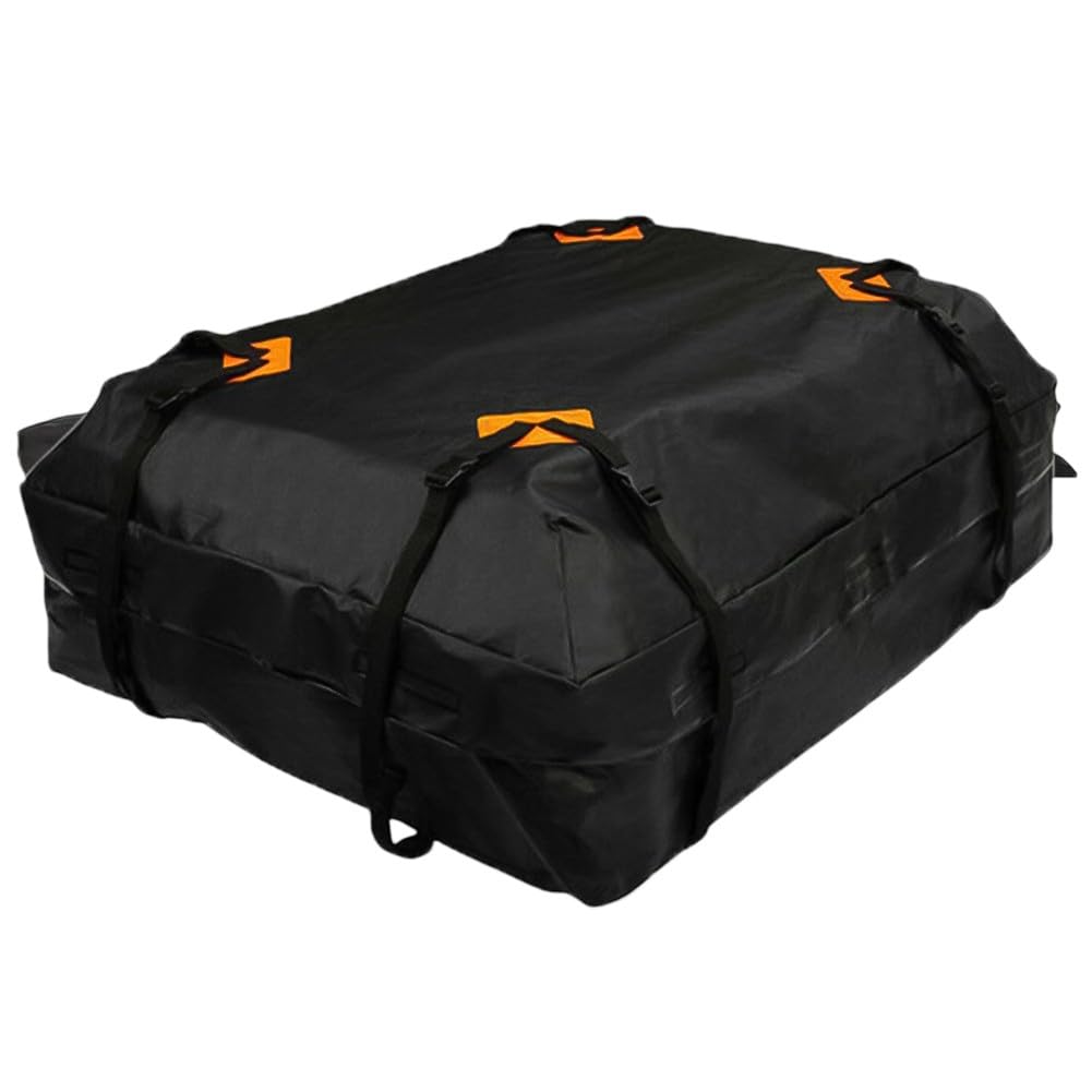 FACAIIO Sac de toit de voiture 600D imperméable Oxford 4,6 m³ pour voyage en plein air camping avec 8 sangles à boucle, noir
