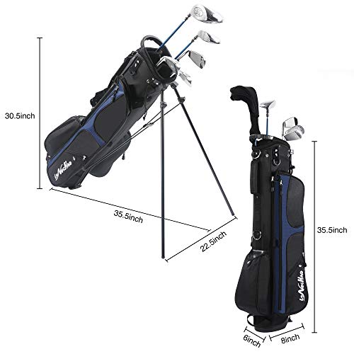 Longchao Golf Bag For Men- Black White Stand Golf Bag Lightweight 4 Way Top - Detachable Cute Backpacks Removable Rain Hood,Hybrid Walking Golf Bag With Stand(Blue) #TOP2