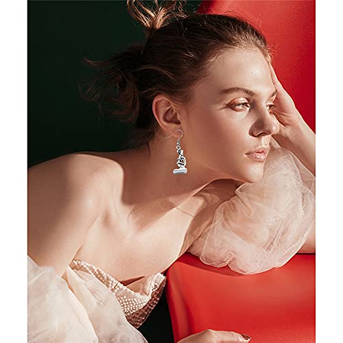 4 Pairs Unique Charm Electroplating Alloy Earrings Fashion Individual Bottle Hexagonal Gene Sequence and Microscope Earrings Punk Simulation Gift3