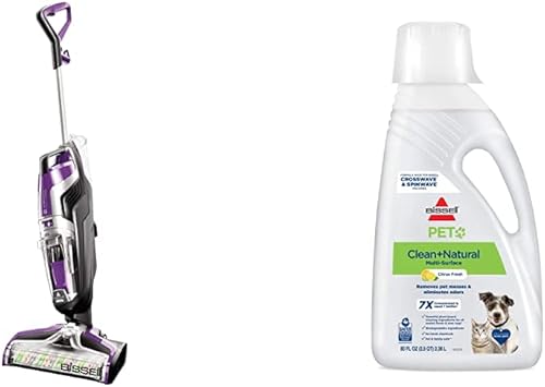 Bissell Crosswave Pet Pro - Aspiradora todo en uno, aspiradora y trapera para suelos duros y alfombras de área, 2306A con fórmula de limpieza