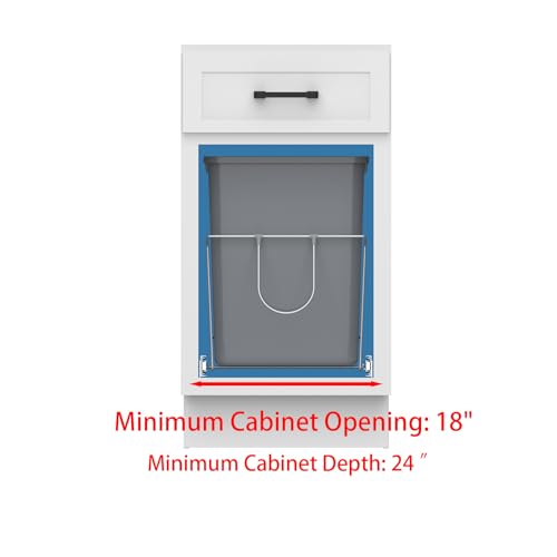 Double-Pull-Out-Trash-Can-35QT-Under-Cabinet-Kitchen-Bin-Metal-Frame-Grey-Fits-Above-18-Opening-Cabinets