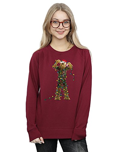 Image of Star Wars Women's Chewbacca Christmas Lights Sweatshirt XX-Large Burgundy