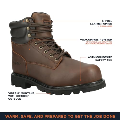 RefrigiWear Men’s Classic Leather Boots, -15°F to 35°F (-26°C to 1°C)3