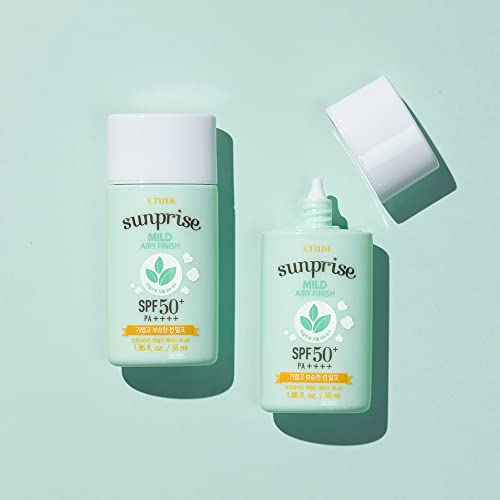ETUDE HOUSE Sunprise Mild Airy Finish Sun Milk SPF50+ / PA++++ | Sebum-free, Non-Sticky, Long Lasting Protection, 100% Mineral Based Sunscreen | Kbeauty