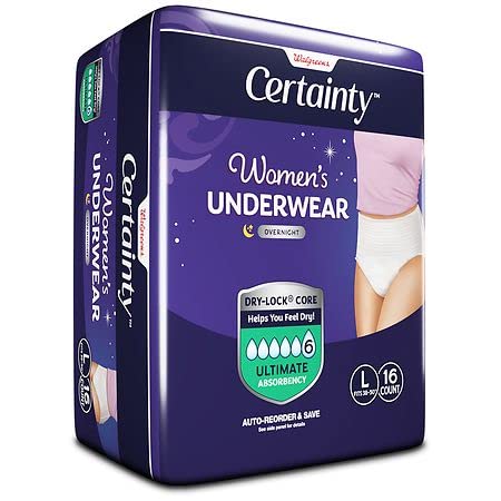 Walgreens Certainty Women's Overnight Underwear, Ultimate Absorbency Large (16) (1) #TOP1