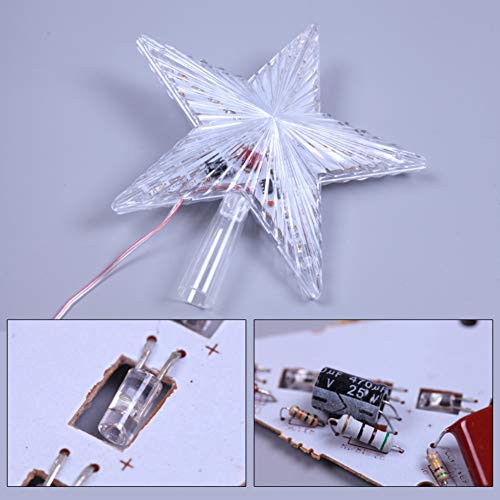 Yehapp 8.66" Colorful Led Light Flashing Christmas Tree Topper Star Xmas Tree Topper Indoor Christmas Decorations #TOP3