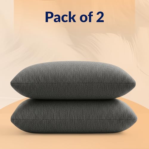 Image of SleepyHug ReliefPLUS Pillow | Cooling Memory Foam for Deep Relief | Orthopedic Neck & Shoulder Support | 55x35x13 cm | Light Grey (Pack of 2)
