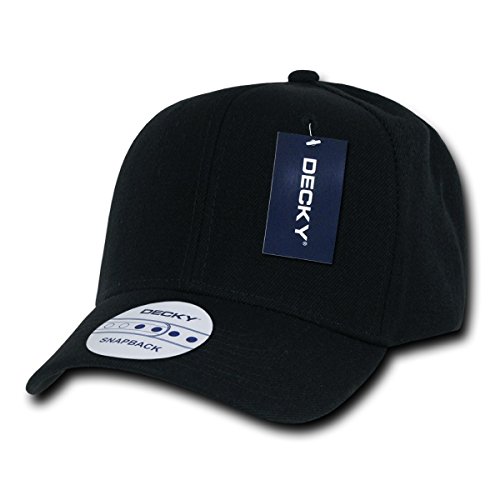 DECKY Acrylic Curved Bill Snapbacks, Black