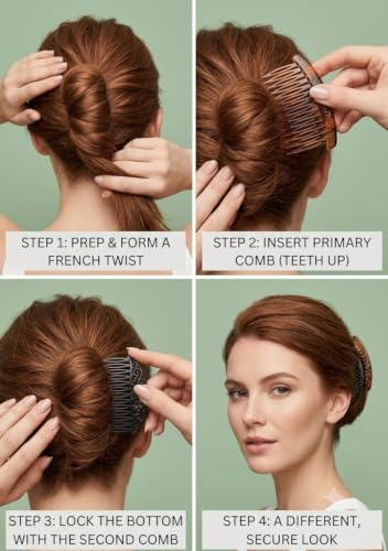 Image of ASPIRE-T Side Comb Side Hairpins Hair Clips Jooda Pins Bridal Hair Comb Clips French for Hair Acrylic Plastic Hair Accessories For Women And Girls (Half Comb 01)