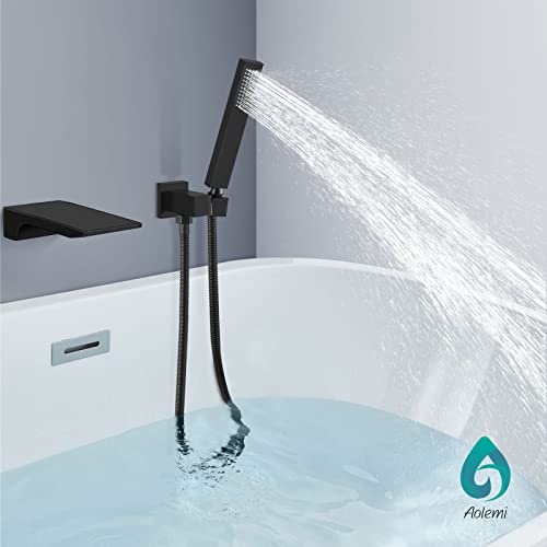 Aolemi Matte Black Wall Mount Bathtub Faucet 3.9