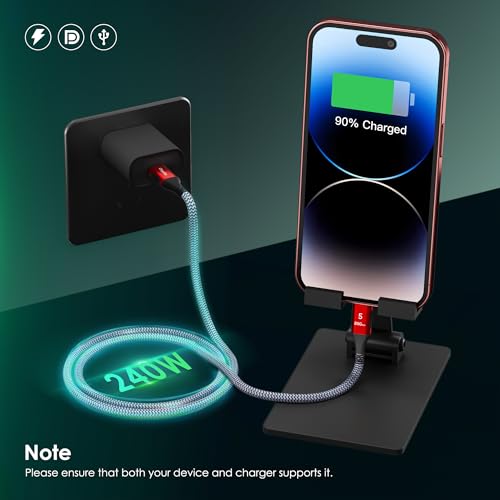 Thunderbolt 5 Cable 1.6FT Compatible, 80Gbps, 120Gbps Bandwidth, PD 240W, 8K@165Hz, 4K@540Hz, USB4 2.0 USB C Video Display Cable for Thunderbolt 4, iPhone 17, SSD, Mac mini M4 / M4 Pro, MacBook Pro - image 5