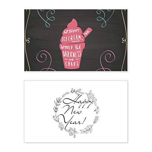 Tarjeta de Año Nuevo con mensaje en inglés y diseño sin helado para felicitar las fiestas