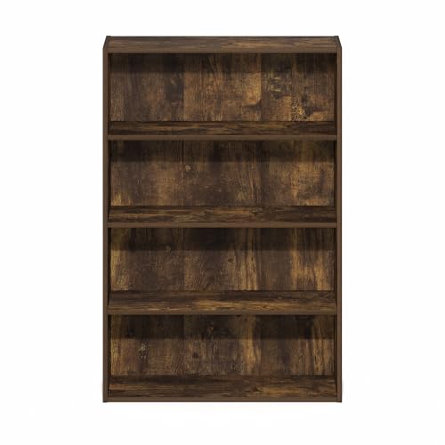 Furinno Basic Book Shelf, 4-Tier Bookcase with Open Shelf, Bookshelf, Cube Storage Organizer, 6 x 24 x 35, for Living Room, Bedroom, Home Office, Amber Pine by Furinno - Image 6