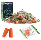 200 Pairs Disposable Foam Ear Plugs, 37dB SNR High Noise Reduction, Soft Expanding PU Earplugs, Individually Wrapped, Comfortable Hearing Protection for Work, Sleep & Travel