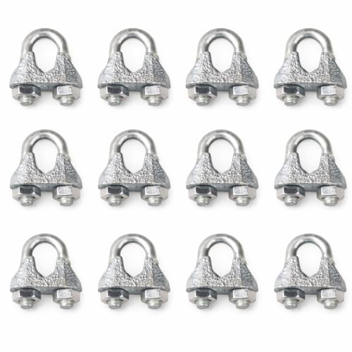 Image of U-Lock Cable Clamp for Gym Machine Wire | Heavy Duty Rope Clip with Bolt (Pack of 12)