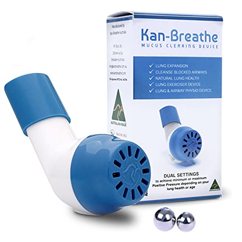 Natural Lung Exerciser & Mucus Removal Device - Naturally Clear Mucus from Airways & Improve Lung Capacity with This OPEP Respiratory Breathing Exercise Device - Made in Australia â€“ White