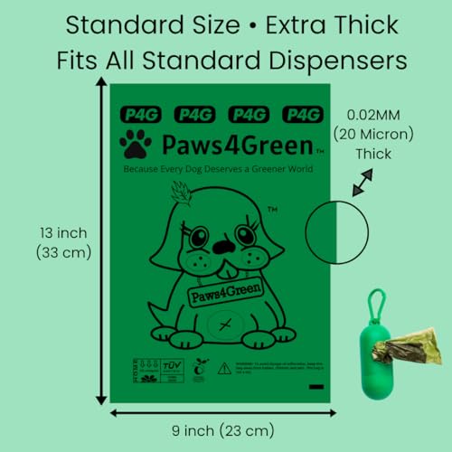 Image of 100% Certified Home Compostable Poop Bags (90 Count 6 Rolls), Plant Based, Extra Thick (20 Micron), Leak Proof, Unscented Standard Size 9 X 13'', ASTM D6400 & EN 13432 Compliant, In Box