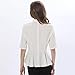 Womens Summer Clergy Shirt Tab Collar Half Sleeve Ruffle Blouse Top White