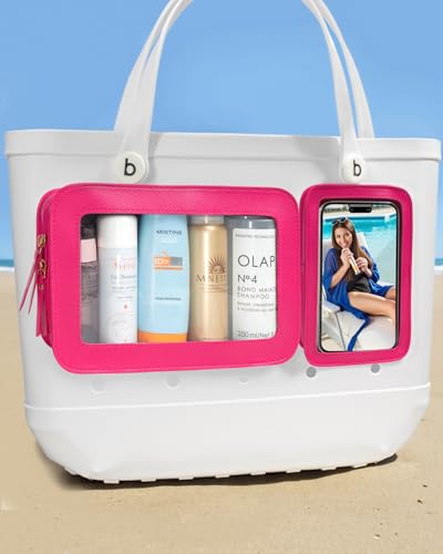 Image of 2 Packs Clear Pouch Bag Accessories for Insert Bags Travel Clear Toiletry Organizer Divider Storage Inner Pouch Phone Holder for Beach Tote Bags Accessories