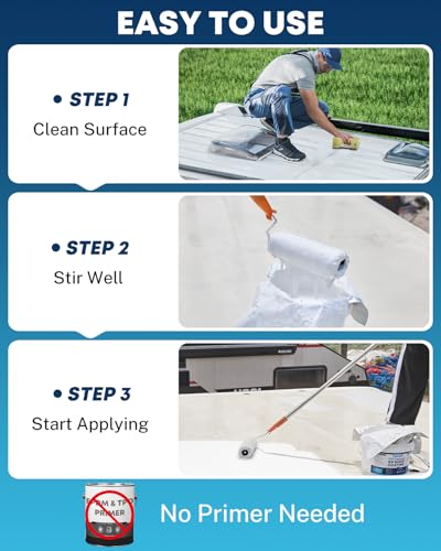 Image of Kohree RV Roof Coating 1 Gallon, 100% Silicone RV Roof Sealant, White | No Primer Needed, Waterproof Solar Reflective Flexible RV Sealant for EPDM, TPO, Campers, Trailers, Leak Repairs