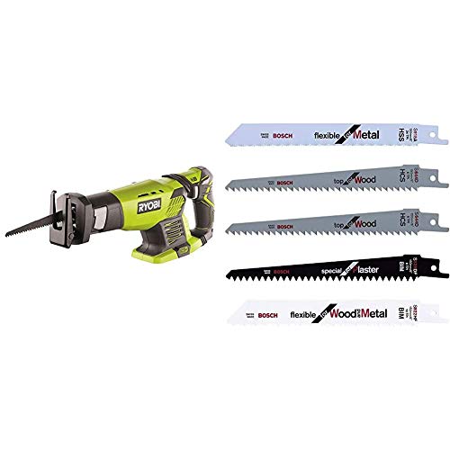 Ryobi Rrs 1801 M Scie Sabre sans Fil & Bosch Lot de 5 lames F016800307 pour élagueur Keo