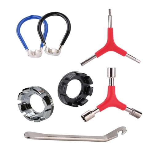 7 Pcs Bike Spoke Wrench Set,Ljxyloog Portable Bicycle Spoke Wrench & Bike Tire Lever & Bike Hex Wrench for Road and Mountain Bikes