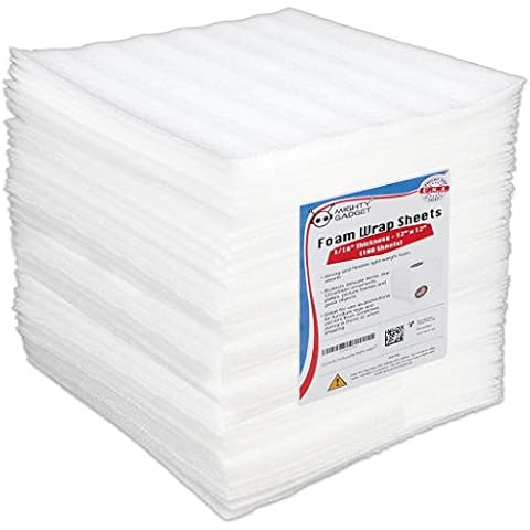 100 Pack Premium Cushioning Foam Wrap Sheets 12x12x1/16" Packing Foam Sheets for Fragile Items and Moving Supplies for Dish Packing Cover