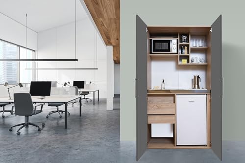 Respekta Peter Küchenzeile, Holzwerkstoff, Grau, 100 cm