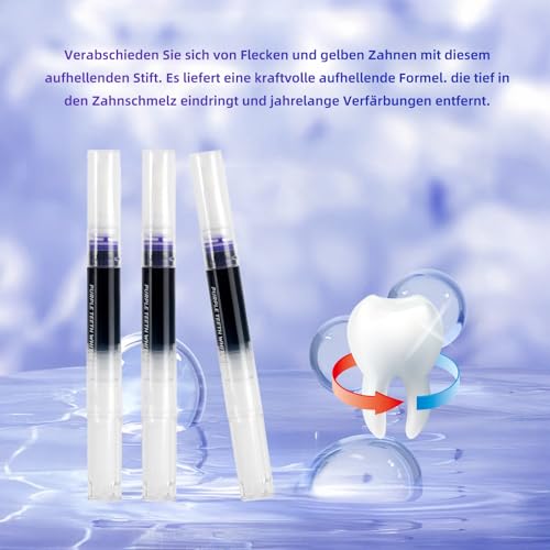 Purple Teeth Whitening Pen 3er Set - Zahnaufhellungsstift für schonendes Zahnbleaching & effektives Aufhellen weißer Zähne