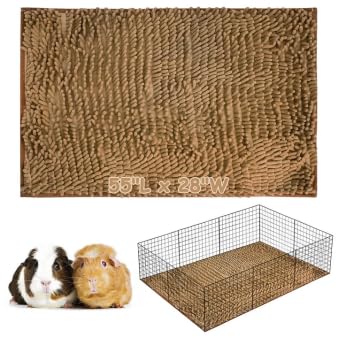 PINVNBY Guinea Pig Cage Liner Guinea Pig Bedding Washable Rabbit Mat Pads Reusable Small Animal Sleeping Bed for Bunny Hamster (55 x 28, Brown)