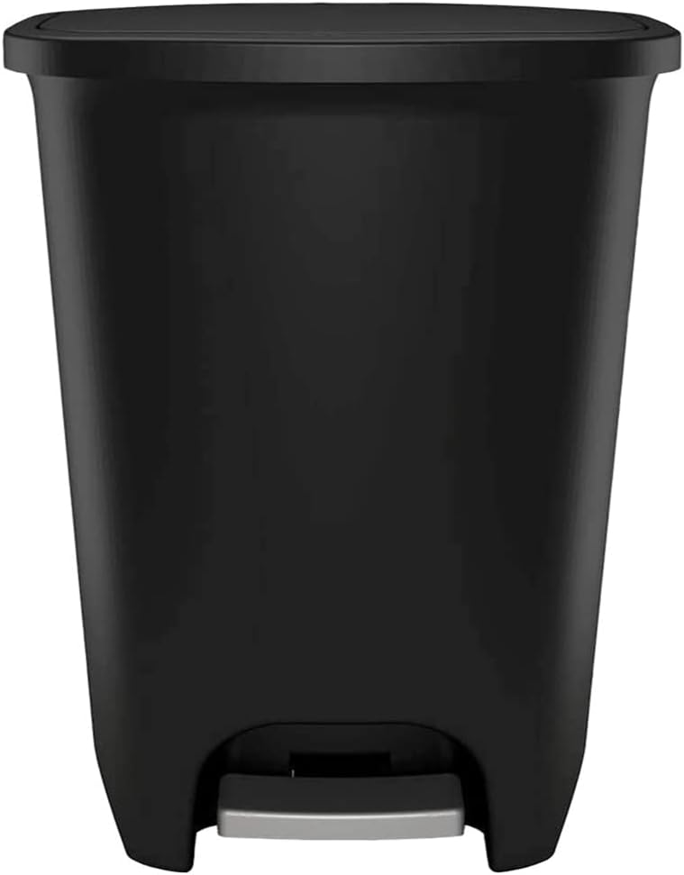 GLAD GLD-74031 Extra Capacity Plastic Step Trash Can with Clorox Odor Protection of The Lid | Fits Kitchen Pro 20 Gallon Waste Bags, 75 Liter, Black