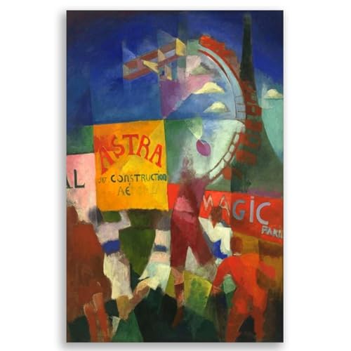 Tableau abstrait cubisme The Team pour un salon moderne