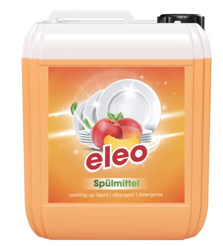 Preisvergleich Produktbild 5L Geschirrspülmittel Konzentrat Handgeschirrspülmittel / belebender Duft & exzellente Fettlösekraft für sauberes Geschirr (eleo Spülmittel Pfirsich)