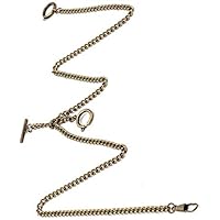 Cadena de Reloj de Bolsillo, Retro Vintage Cadena de Reloj de Bolsillo Vintage Cadena de Reloj 44cm Enlace de Bolsillo de Metal Regalo Antiguo clásico para Regalo para Soporte(Bronze)
