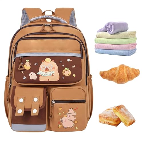 Sac d'école Capybara mignon idéal pour le camping et les sorties