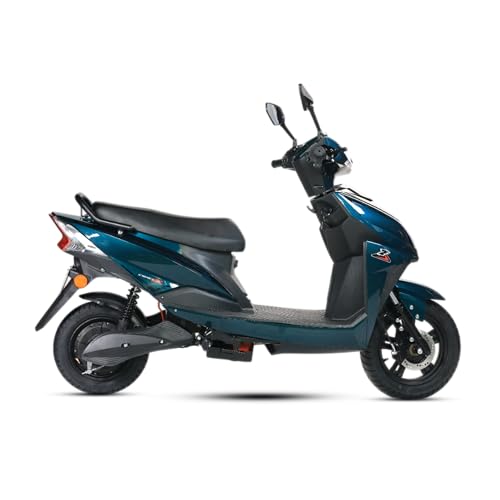 Image of AMO Electric Scooter Single Light Lead Acid Range- 60-70 Km Low Speed Non RTO in Green with Portable Charger (Green)