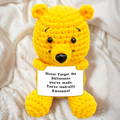 Muñeco tejido Winnie apoyo emocional para escritorio miniatura 4